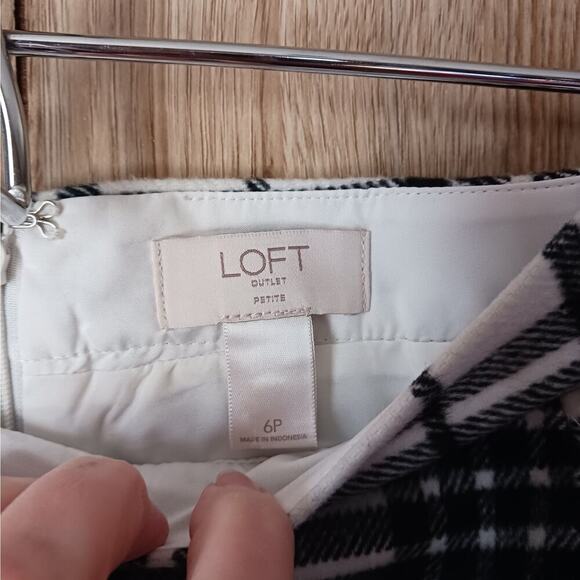 Loft Tartan Plaid Ruffle Detail Wool Blend Skirt Size 6p - Picture 6 of 9